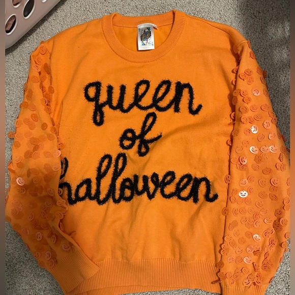Queen of Sparkles Halloween Sweater - Picture 1 of 2
